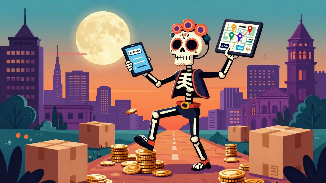 Happy skeleton celebrating savings on affordable generic medication